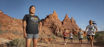 Wendi Lewis’ running roots are deep. She’s a three-time Hopi High School state champion and the founder of apparel brand Hohongvit, as well as the founder of The Hopi Distance Project. | Dawn Kish