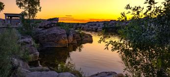 Winslow's McHood Park in the evening. By Jim Buckley