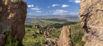 Flanked at times by stone buttes, Klondyke Road begins northwest of Safford and passes through the ghost town of Klondyke. | Jeff Maltzman