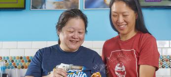 Jan Wichayanuparp (left) and Helen Yung serve up sweet treats at Sweet Republic. | Rob Ballard